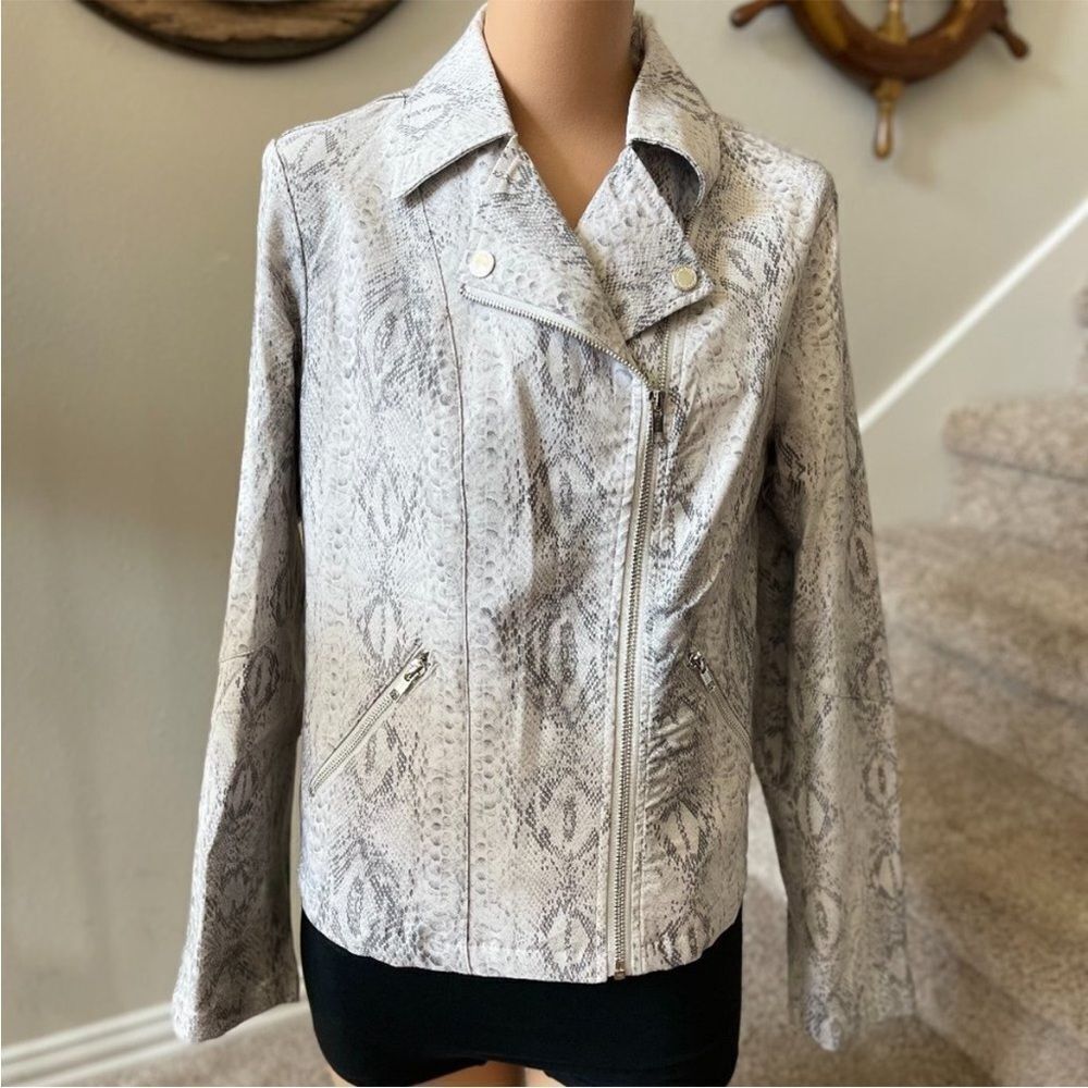 NWT Dyson Parker snake print moto jacket M